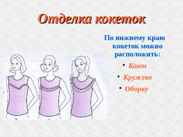 «Виды кокеток. Обработка на образце прямой кокетки и соединение ее с основной деталью».